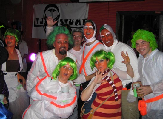 At "Oompa Loopy", the black-lit, late-nite Oompa Loompa dance party...
