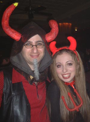Horned Pair - Apologies to the horned girl who did not want me to post her pic... You're just to cute!... Email us if you want it removed. Purim Party at Eugene's in Flat Iron District, NYC
