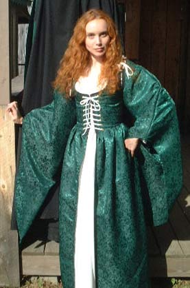 Eva in Green 1 - Princess Eva in an outfit by Knightly Endeavors (www.Knightly.com). NY Renaissance Faire at Sterling Forest, Tuxedo NY, 2001