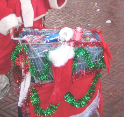 Santas christmas can cart