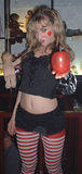Eves apple -  Dollhaus Gallery's "Terrible Toy Fair" party, Williamsburg, Brooklyn. March 1, 2003. www.dollhaus.com