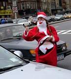 Flashin Traffic - Offering assistance to passing motorists at NYC SantaCon 2001