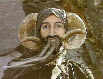 Bin Laden the Enchanter - Anonymous posting appears to be a photoshopped Bin Laden within Tim the Enchanter costume from Monty Python & the Holy Grail