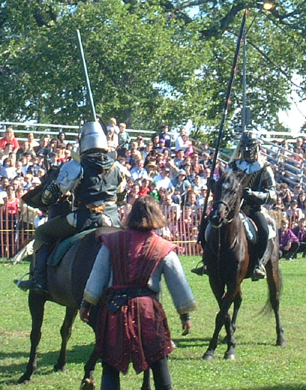 Jousters - 2002 Fort Tryon Park Medieval Festival.  The Cloisters, NYC.