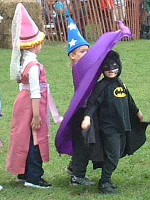 Batman and Wizard - 2002 Fort Tryon Park Medieval Festival.  The Cloisters, NYC.