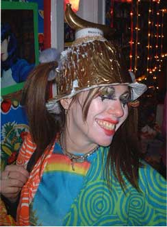 Best Form Klown - This lovely Klown one "Best Form" at the 2001 NYC Klown Bowling event in Greenwich Village.  Her 'skin to win' performance trumped the competition and titillated the patrons of Bowl-More lanes.  Photo from after-party.