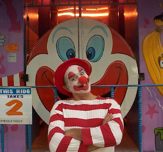 Funhouse entrance - Extremo the clown loves to paint funhouses and little kids faces
