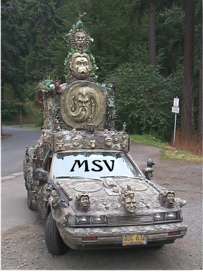 Mirabilis Statuarius Vehiculum - The world's most extraordinary daily driven car. You should see the back. (gothic) Created and driven by Extremo the Clown