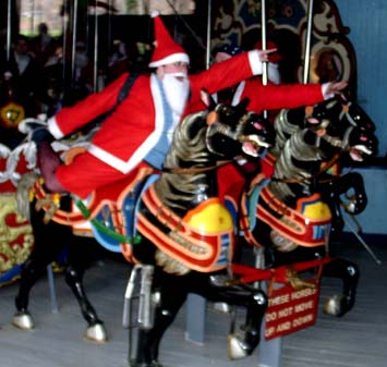 Aquestrian Santas - NYC SantaCon 2001