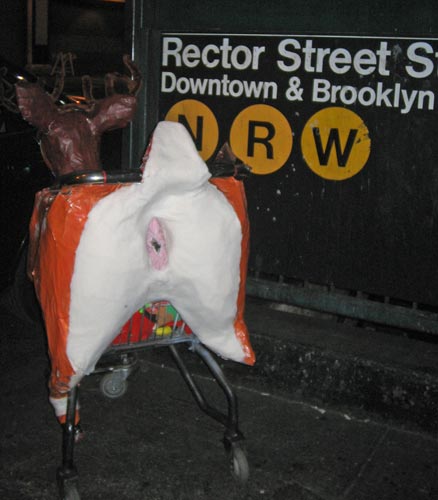 Bambi heads home via the rectum street subway...