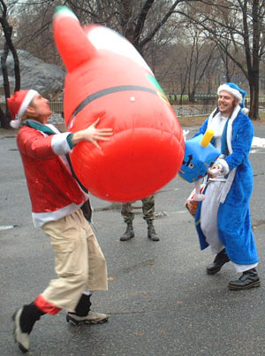Hanukah Harry vs. Santa - NYC SantaCon, 2002