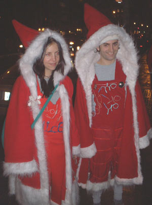 Hooded Santas - NYC SantaCon, 2002