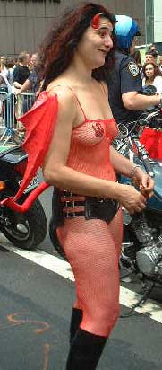 Devil Biker Girl - New York City's Gay Pride Parade, 6/01.