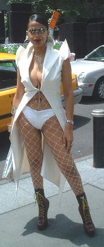 Fishnet Cleavage - New York City's Gay Pride Parade, 6/01.
