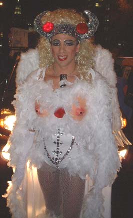 Nipple-Queen - From the NYC Greenwich Village Halloween Parade, 2001.  More Pics in the Halloween-NYC section.