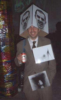 Multipersonality Guy - Rotating head shows many moods of this photographer/artist. NYC Burning Man Decompression Party, 11-17-01.