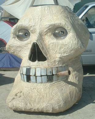 Smoking Skulls - Burning Man 2002