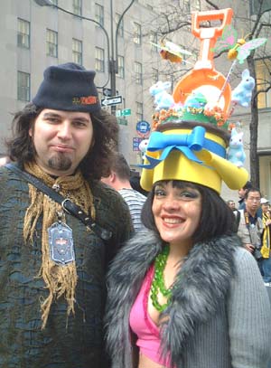 Carmen & Designer Ben Brody - NYC's 5th Avenue Easter Parade, 2002.