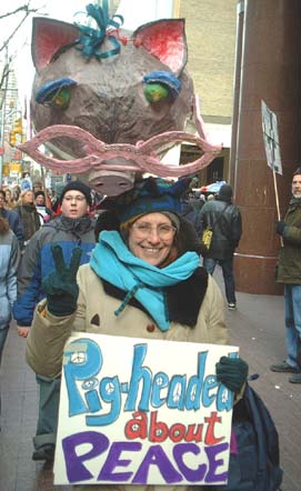 Pigheaded about peace
NYC's Anti-War Protest, 2-15-03