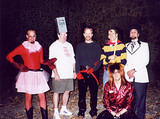 Gathering at Gimghoul Castle - Gathering at Gimghoul Castle on Halloween Weekend, 2000, Chapel Hill, NC.
(L-R) Him from Powerpuff Girls, Cartoon Guy Who Had a Safe Dropped on His Head, Devil, Harry Potter, Glam Boy, The Gentleman