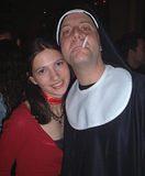 smoking jewish nun dude & his love slave - Purim Party at Eugene's in Flat Iron District, NYC