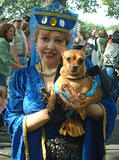 Duchess and Dog - 2002 Fort Tryon Park Medieval Festival.  The Cloisters, NYC.