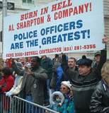 Anti-Sharpton Guys - No Costumes here, just opinions at the NYC Saint Patrick's Day Parade,2001.