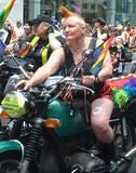 Mohawk Biker - New York City's Gay Pride Parade, 6/01.