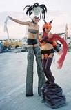 Mega Stilt Babes - Burning Man 2001. To edit, email editor@costumenetwork.com