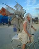 Winged Biker - from the Klan of St Eve. Burning Man, 2002.