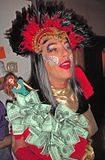 ..During the evening the dollars moved from one side of the costume to the other... redistribution.