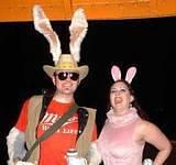Cowboy Bunny & Dirty Martini - The annual Staten Island Ferry Rabbit Cruise 2001.