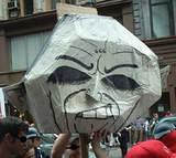 Evil Rudy Head - A pineda at the NY's annual J Day parade, 2001.